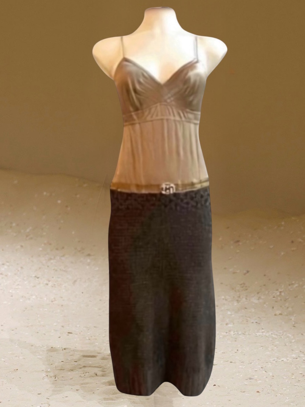 VERA WANG COUTURE SAKS FIFTH AVENUE CASHMERE SILK MIDI DRESS SIZE 0